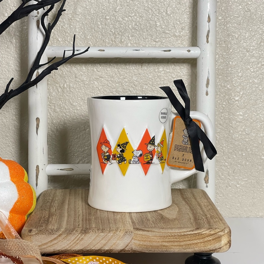 Peanuts White Mug with Halloween Characters and Orange Accents Trick or Treat - Picture 2 of 5